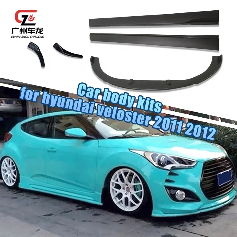 ABS Material Car Tuning Parts Body Kits For Veloster 2011 2012 Rear Diffuser Lip Side Skirts One Piece Front Bumper Lip