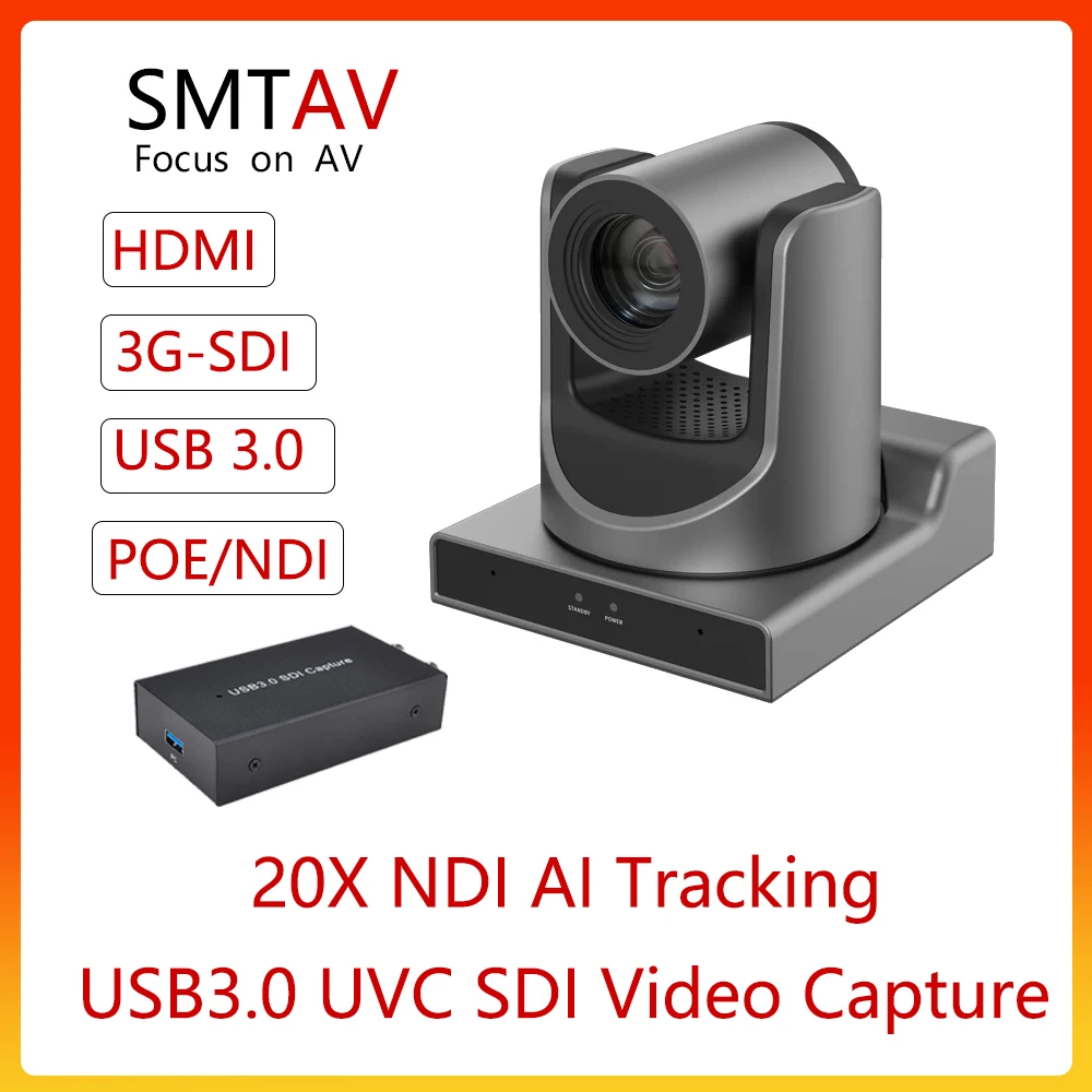 

First-rate SMTAV AI TRACKING NDI 20X Optical Zoom 16X Zoom, OPTICS ZOOM HDMI/SDI/USB3.0/IP STREAMING And USB3.0 SDI Capture Live