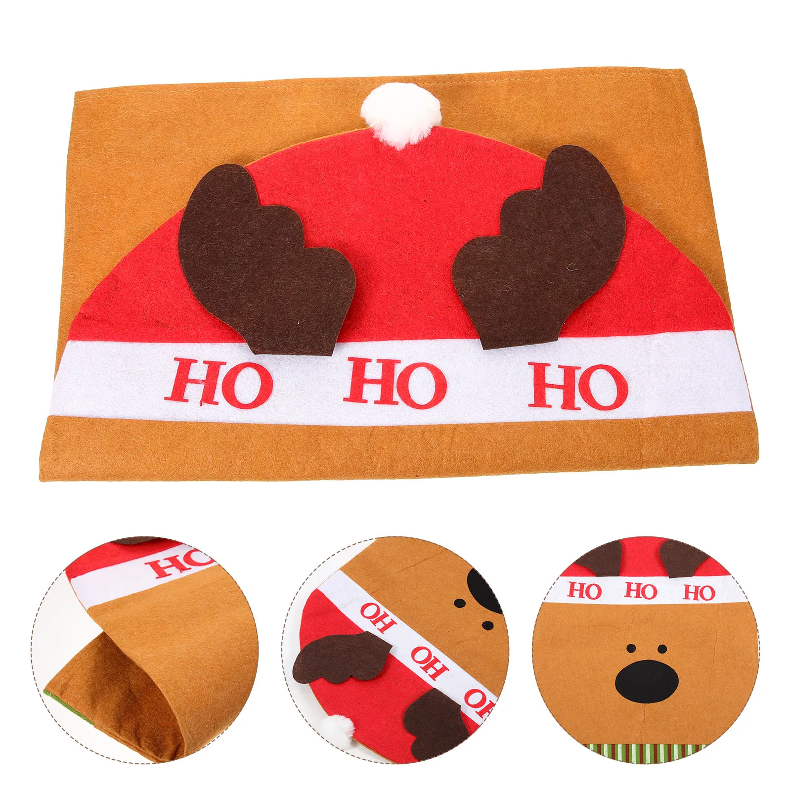 

2 pcs Christmas Chair Elk Festive Dining Home Kitchen Slipcover Xmas Table Decoration Cartoon Seat Cap Holiday Party Decorative