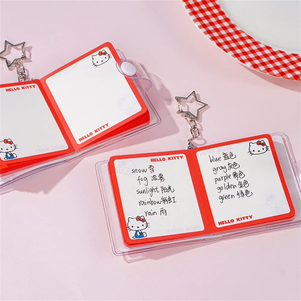 سانريو الكرتون مرحبا كيتي غطاء PVC Kawaii دفتر صغير لطيف مشبك المحمولة قلادة مذكرات كتيب طالب القرطاسية الهدايا