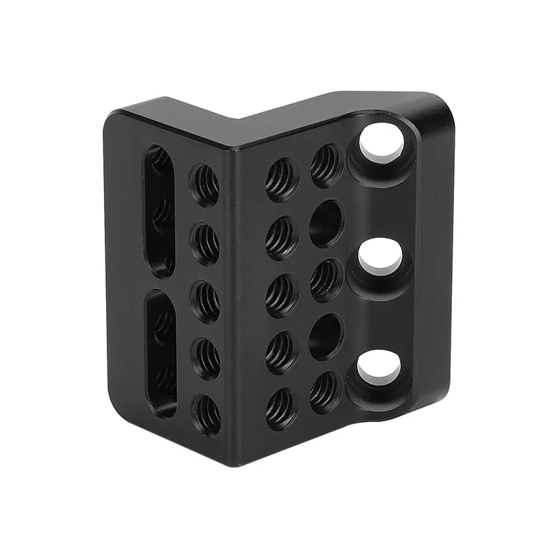 45° to 90 Degree Extended L Angle Bracket, Aluminum Multi-Hole Mount Plate for Camera Shooting Rig