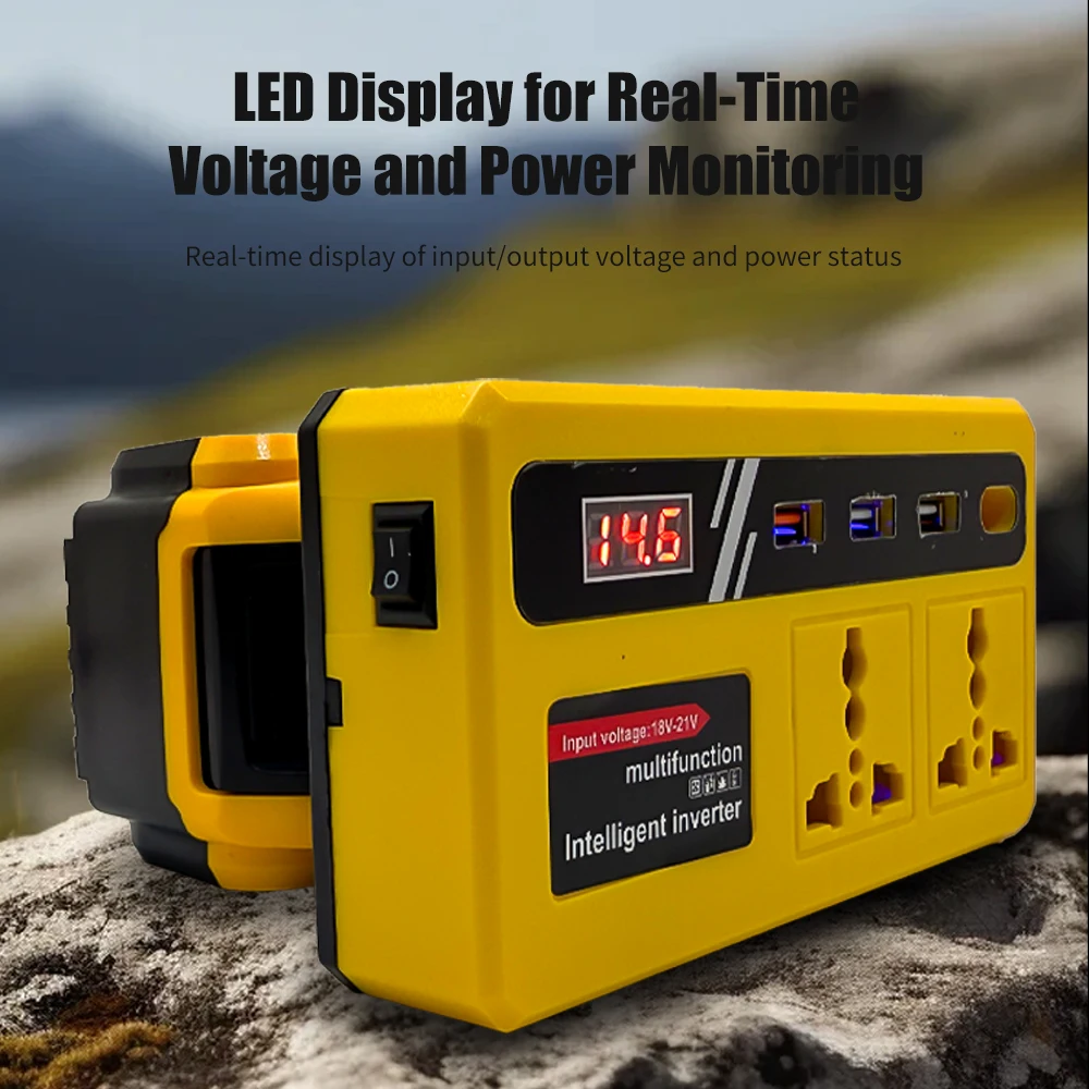 Power Inverter DC 18V To 220V Inverter Adapter Power Supply Inverter For Home Appliance Outdoor Camp For Makita/Dewalt/Milwaukee