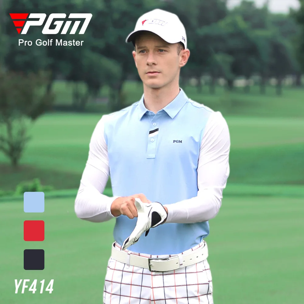 PGM Golf Men's Polo Shirts Sports Leisure T-Shirt Spring Summer Sunscreen Long Sleeve Clothing