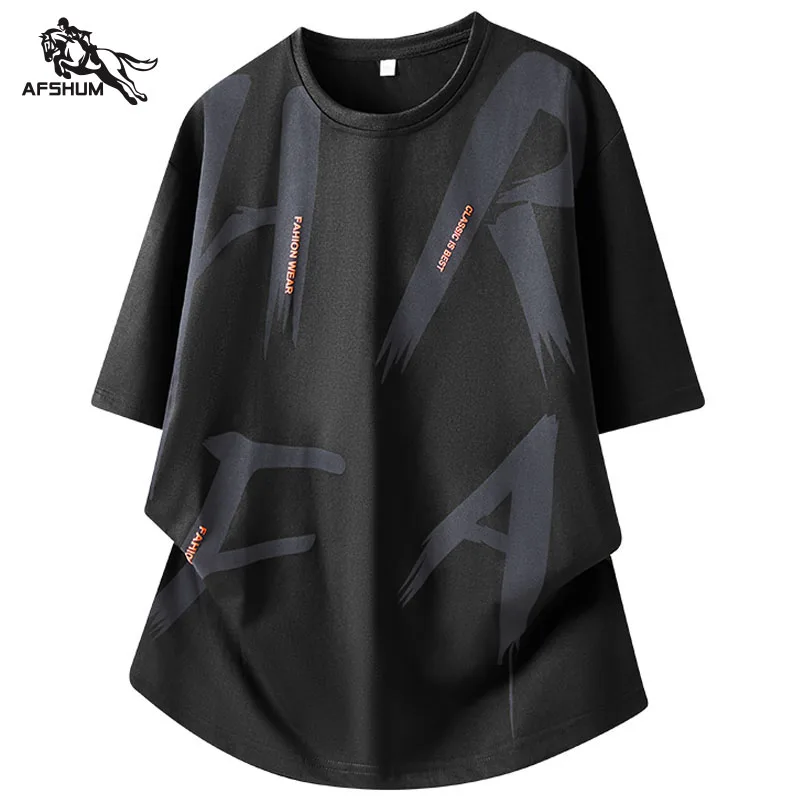 T-Shirt Herren M-6XL 7XL 8XL Sommer Neu Herren Kurzarm T-Shirt mit Aufdruck Stretch Fitness Herren Freizeit T-Shirts