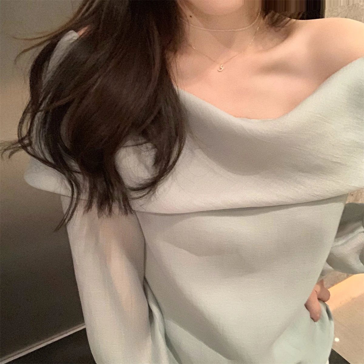 

Morning Bean Pure Desire Jue Beau One oulder irt Set Women's Faionable Top orts Casual Sli Two Piece Set