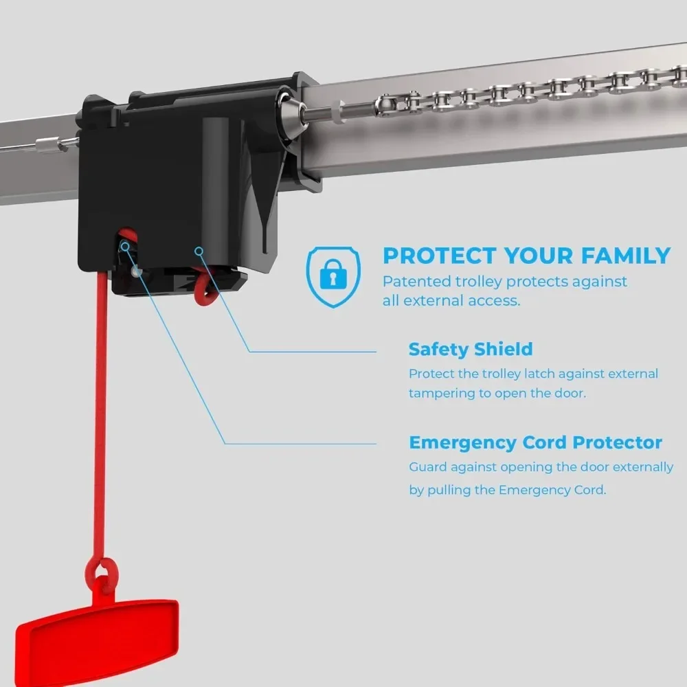1 2 HPF Extremely Quiet DC Motor Chain Drive Garage Door Opener Remote Control System