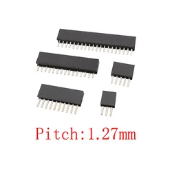 10Pcs Single Row Pitch 1.27 mm Female Jack Pin Header PCB Board Connector 2P-50Pin Straight 1.27mm Pinheaders Socket Plug Strip