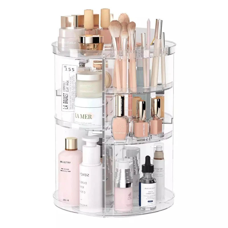

360 Rotary Storage Rack Transparent Desktop Dresser Makeup Brush Skin Care Products Skin Care Products Classification Box