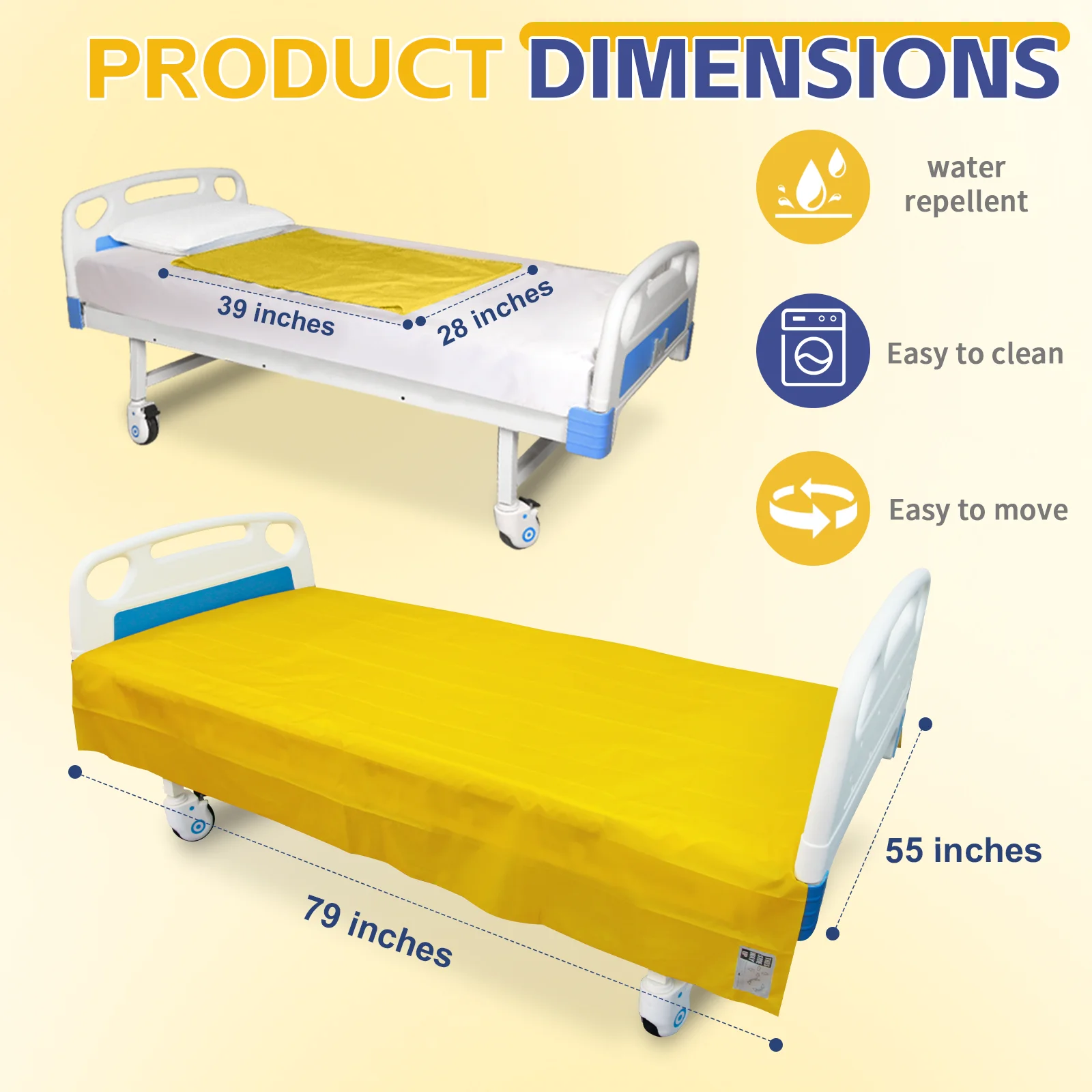 Ehucon Reusable Washable Patient Transfer Sheet Lifting Sliding Cloth Bed Slide Aid for Moving and Repositioning Elderly Patient