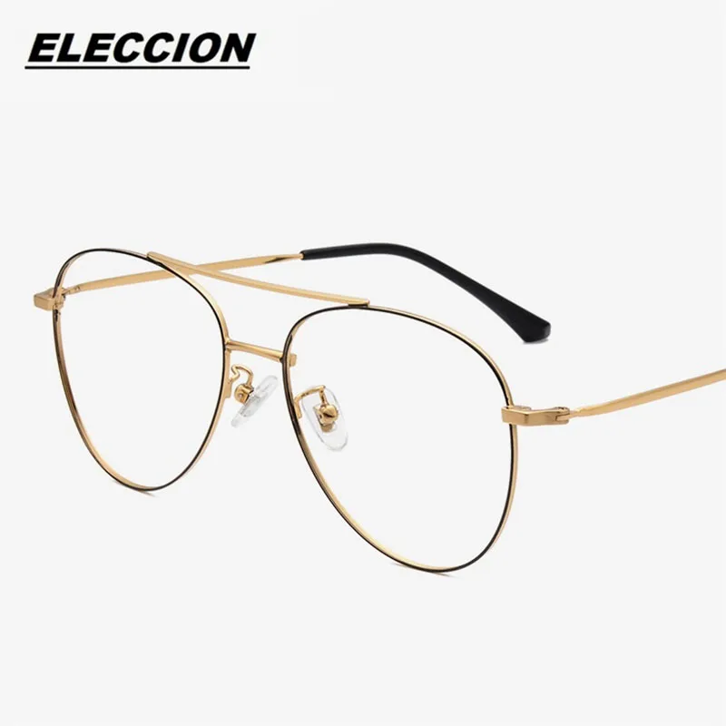 

ELECCION Retro Ultra-Light B Titanium Glasses Frame Double-Beam Men's Pilot Glasses Retro Big Size Prescription Eyeglasses Frame