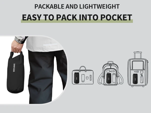 WOSAWE Motorrad-Regenhose, Outdoor-Regenschutzhose mit Überschuhe, wasserdichte Regenhose zum Angeln, Radfahren, Wandern – Detail 12