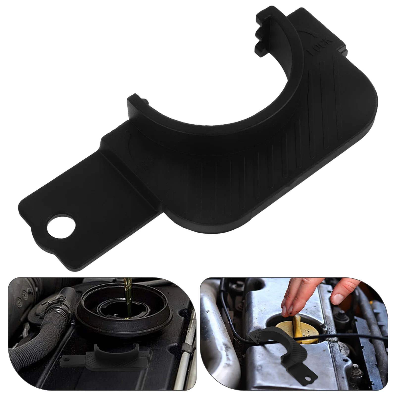 

Fuel Cap Bracket Billet Gas Organizer Keeper Aftermarket Replacement Black Clip