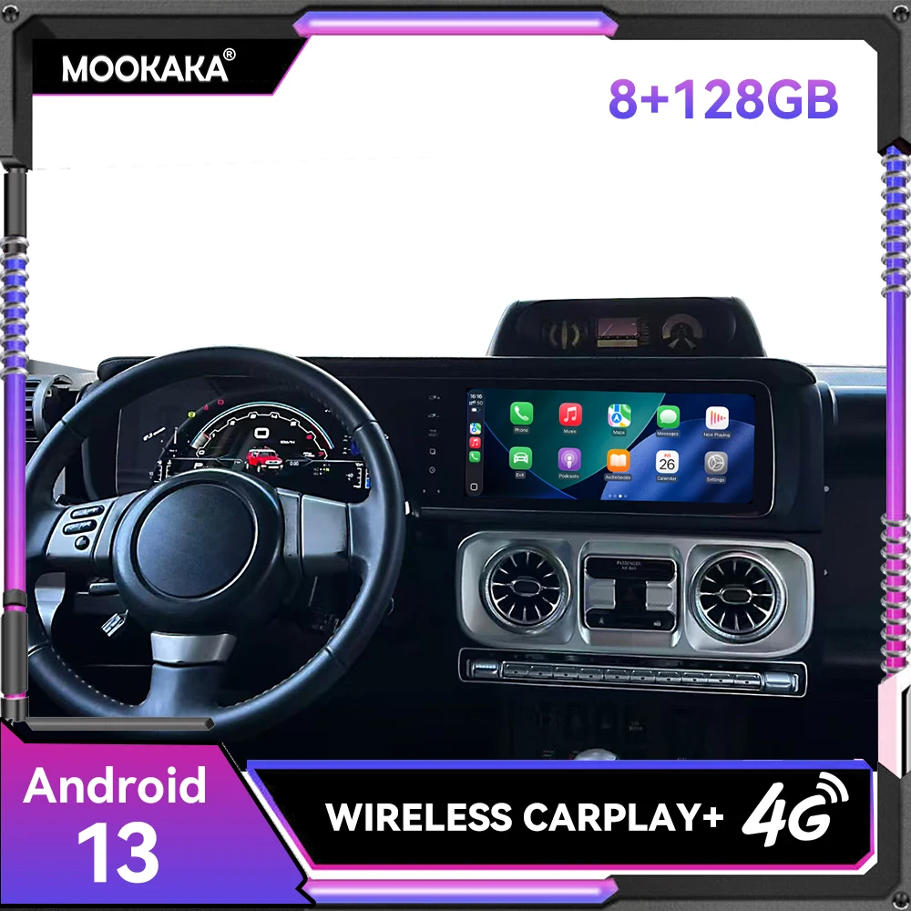 12.3inch Dual Screen Android 13.0 8+128GB Car Multimedia Player For Toyota FJ Cruiser 2007-2022 Car GPS Navi CarPlay DSP Stereo