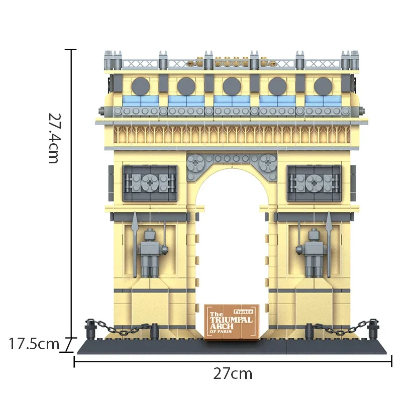 FranceのビルディングブロックのTriumphal,世界的に有名なアーキテクチャのブロック,都市のビュー,子供向けのおもちゃ,ギフト