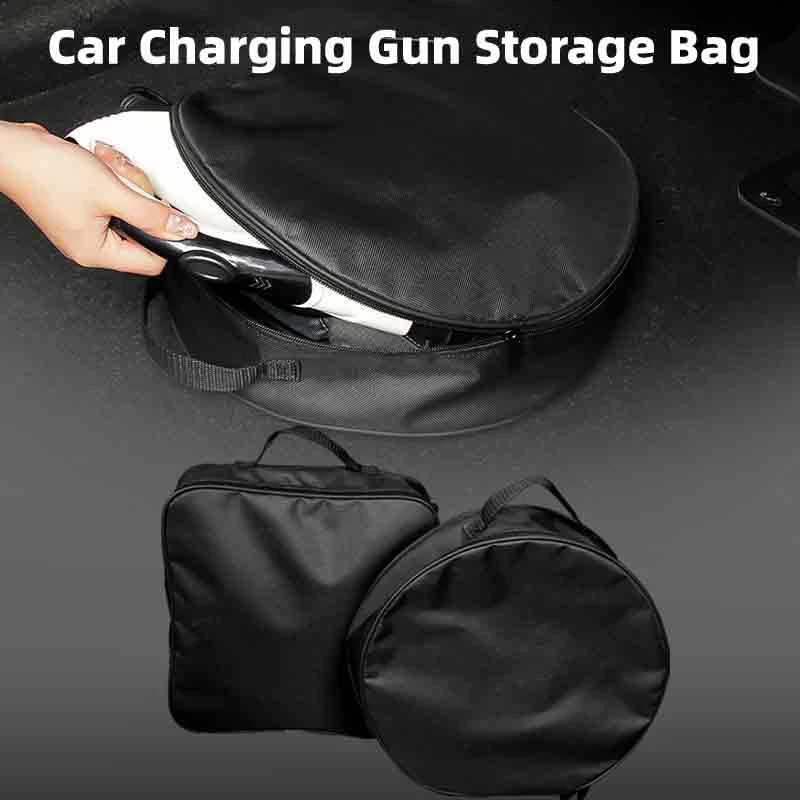 Car Charging Gun Storage Bag Trunk Cable Tools Pouch Interior For Lexus CT200h ES250 ES300h IS250 IS200 GS300 GS460 GX470 LS400