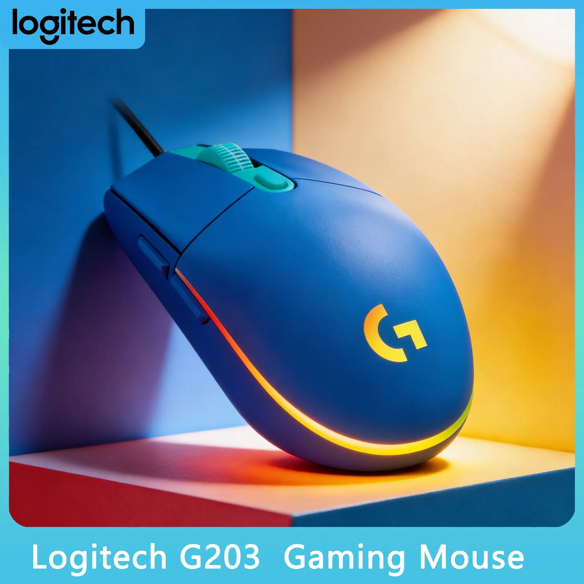 

Игровая мышь Logitech G203 LIGHTSYNC, точность 8000 DPI, 6 программируемых кнопок, RGB-подсветка, встроенная память