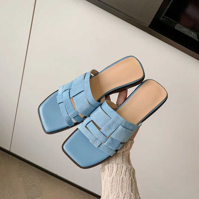 Women's Slippers Roman Fashion Designer Flat Sandals Latex Soft Sole Shoes Female Breathable Beach Flip-flops 2024 Summer New