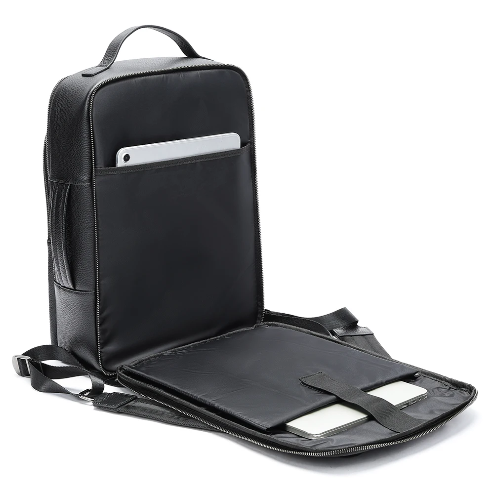 WESTAL Men\'s Geniune Leather Backpack Business Computer Backpack 15inch Laptop Backpack Travelling School Bags 2293