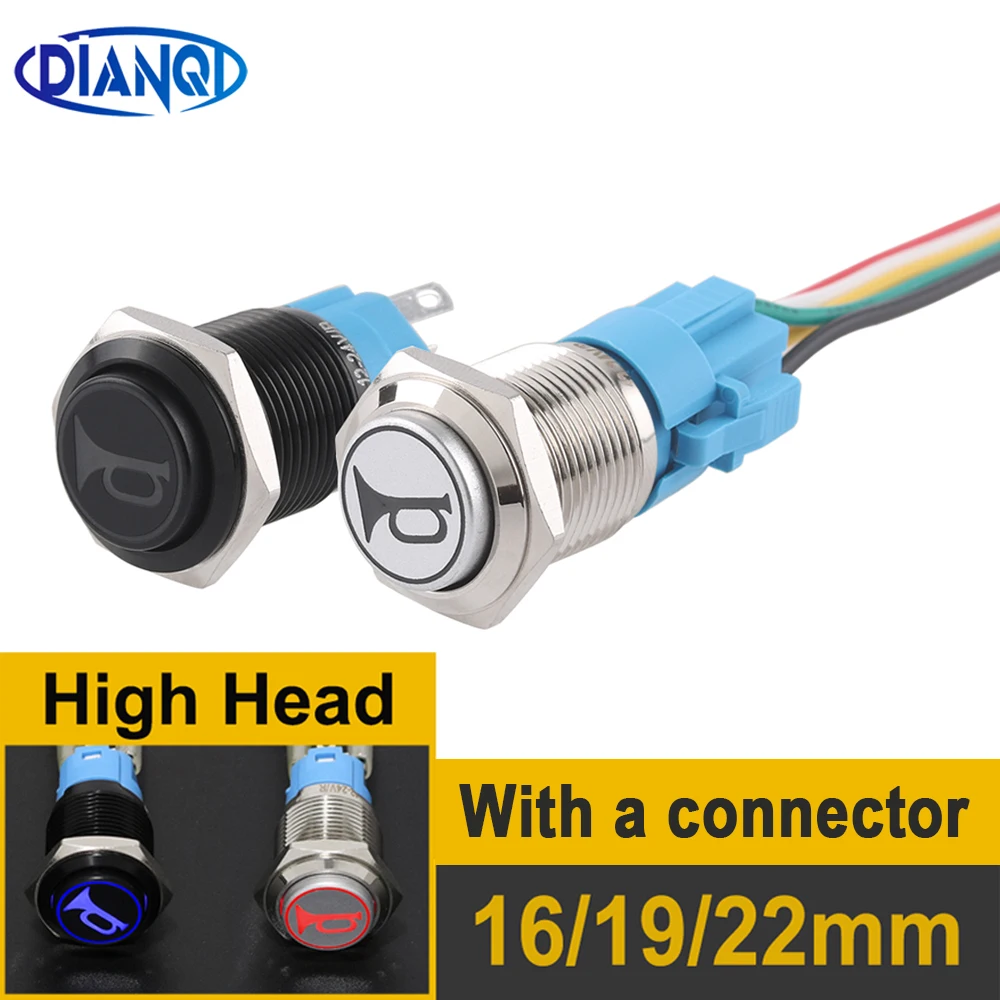 

Водонепроницаемая металлическая кнопка с Высокой Головкой 16/19 мм и разъемом 3V6V12V24V220V