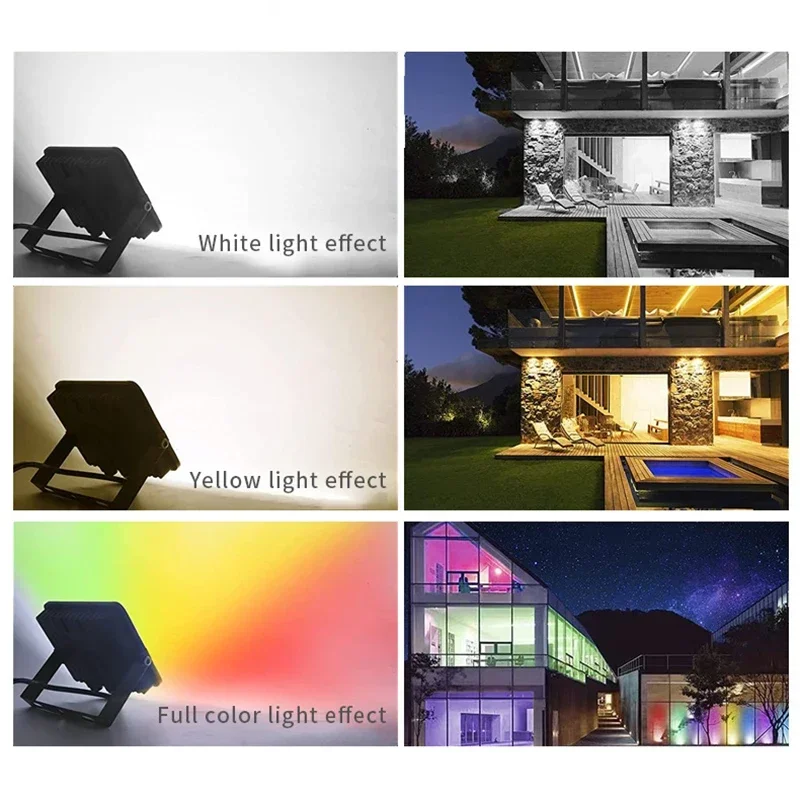 Imagem -04 - Inteligente Wifi e Bluetooth Luzes de Parede ao ar Livre Lâmpada de Projeção Colorida Atmosfera de Pátio Luz de Inundação Impermeável Rgbcw