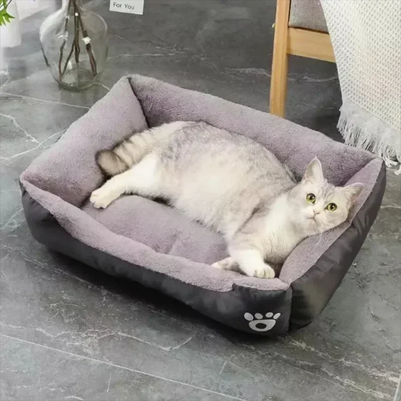 Large Pet Cat and Dog Bed Warm Comfortable Dog House Soft PP Cotton Nest Dog Basket Mat Autumn and Winter Waterproof Cat Bed