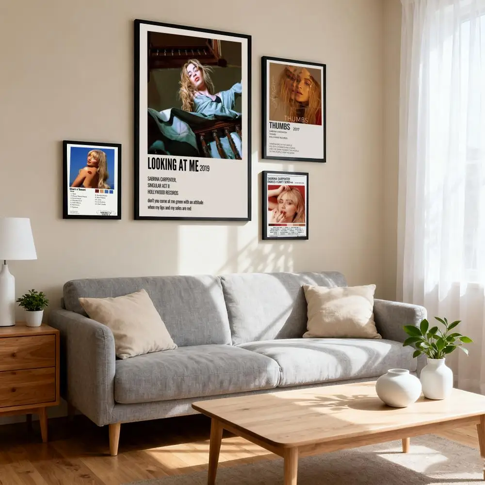 S-Sabrina Carpenter Альбом Плакат Обложка альбома Музыка Холст Настенный художественный принт Фреска Домашний декор Музыкальный любовник Подарок
