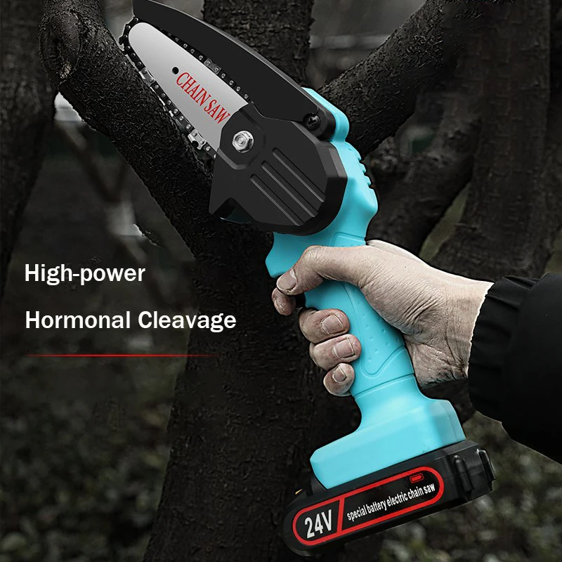 24V Battery 2022 New Portable Mini Electric Pruning Saw Rechargeable Small Wood Spliting Chainsaw One-handed Woodworking Tool