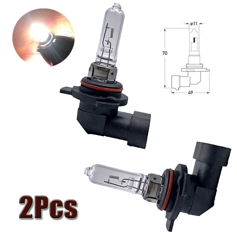 

2Pcs 12V 55W Clear Light Warm White Bulbs Long Life Headlight Car Halogen Lamps Source Parking For HIR2 9012 Auto Parts