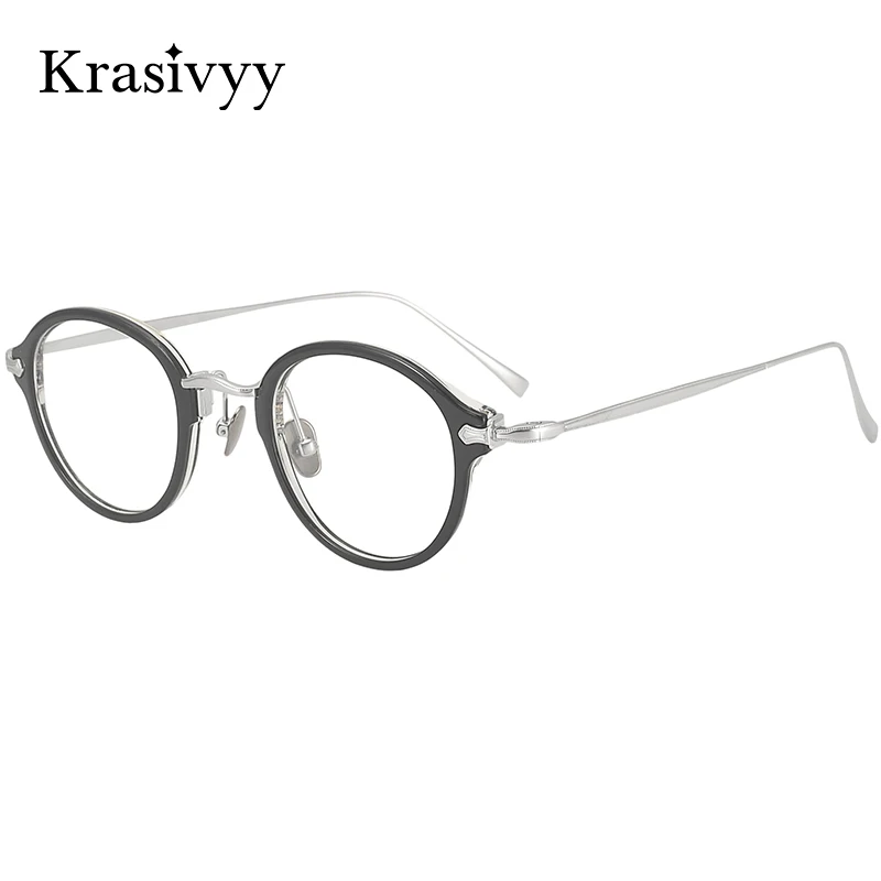

Krasivyy Beta Titanium Glasses Frame Men Oval Ultralight Japanese TR90 Full-rim Eyeglasses Women Brand Quality Optical Eyewear
