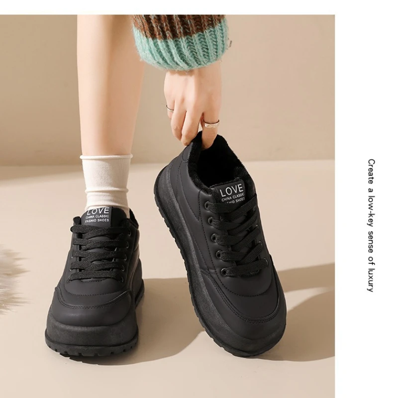 الشتاء المرأة الرجعية الدافئة أفخم منخفضة أعلى فلكنيز حذاء موضة تنوعا مريحة المخملية عدم الانزلاق أحذية رياضية قطنية مكتنزة
