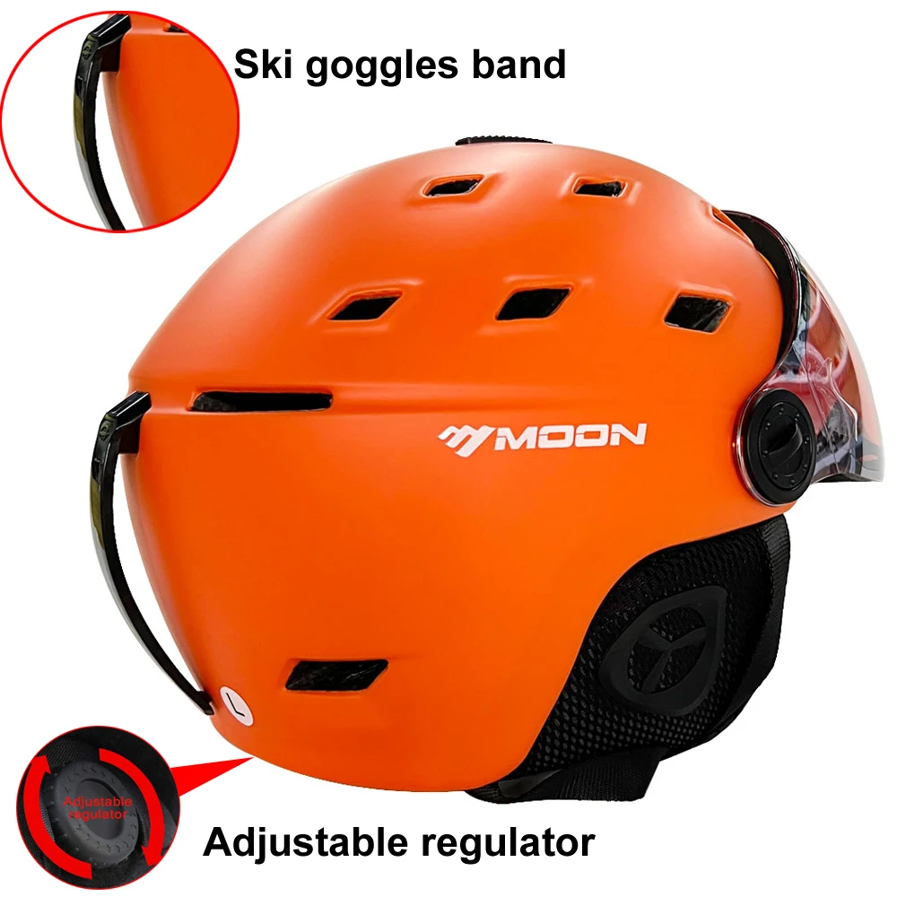 MOON kask narciarski gogle integralnie formowane PC + EPS wysokiej jakości kask narciarski Outdoor Sports narciarstwo Snowboard kaski na deskorolkę