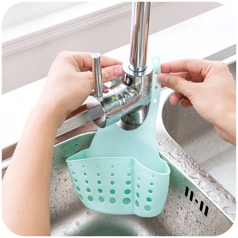1-3pcs Kitchen Sink Shelf Organizers Double-Layer Hanging Soap Sponge Storage Holder Accessories Silicone Drain Rack Supplies view 2