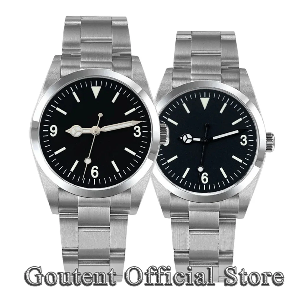 Goutent 36/39mm Men Watch Kit Sapphire Crystal Custom DIY Logo Dial Fit NH35 Automatic Movement DIY Assembly Wrist Watch Parts