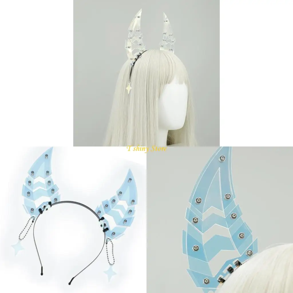 

N58F Unisex Transparent Punk Hair Accessory Practical Headband with Shark Teeth Structure Lightweight Comfortable Headwear