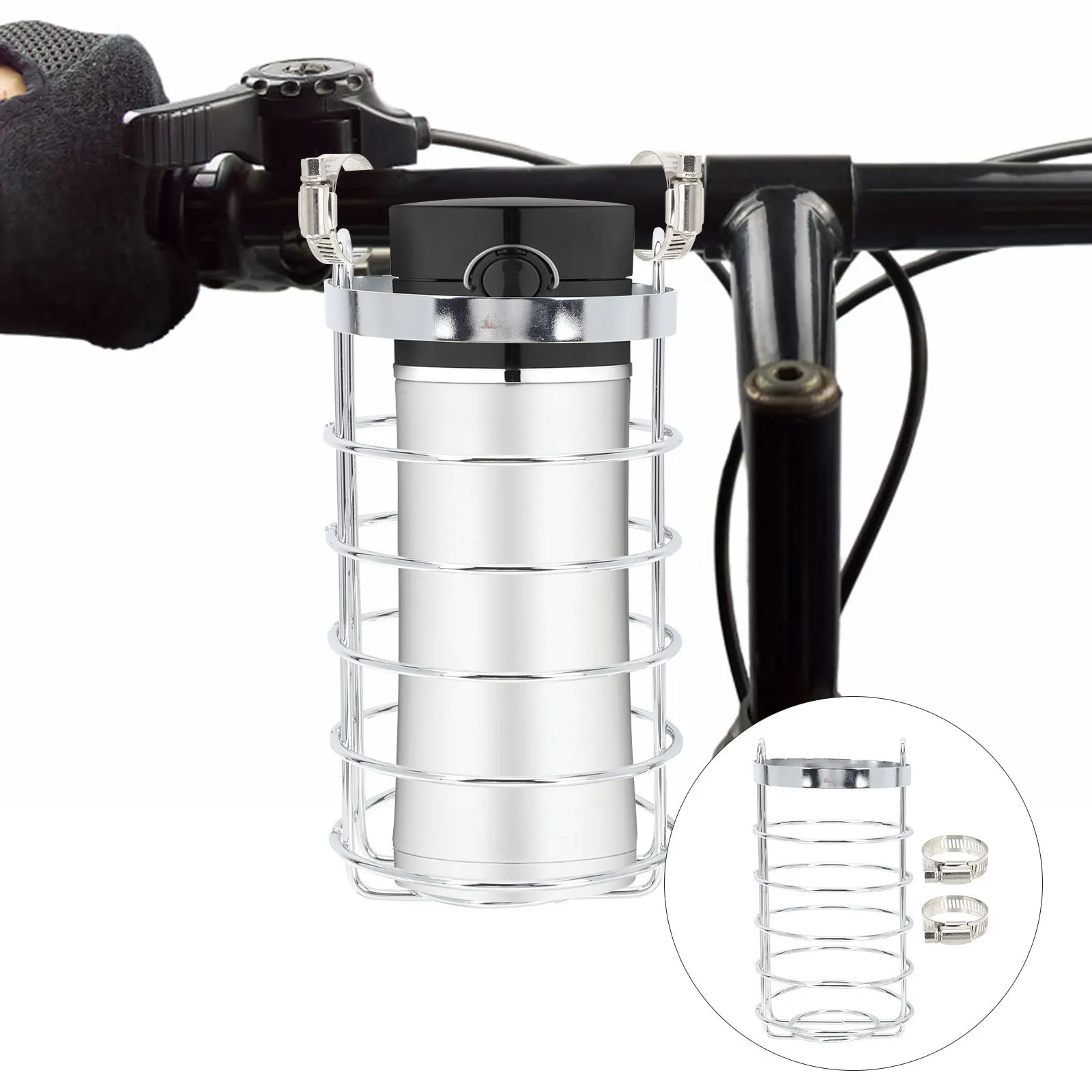 

1 set 1 Set Stainless Steel Water Bottle Rack For Bike Durable Cycling Holder Outdoor Motorbike Cup Stand Hollow-Out Design