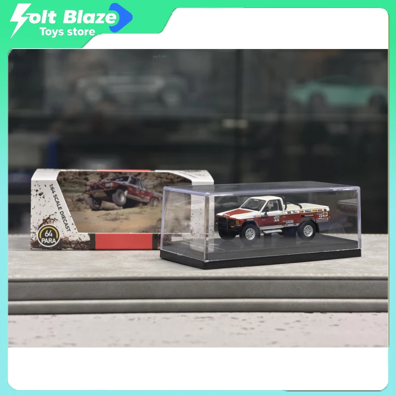 

PARA 1/64 Toyota Hilux Pickup 1985, литая под давлением модель автомобиля из сплава, имитация статического автомобиля, модель автомобиля из сплава, дисплей, модели автомобиля, подарок для мальчика