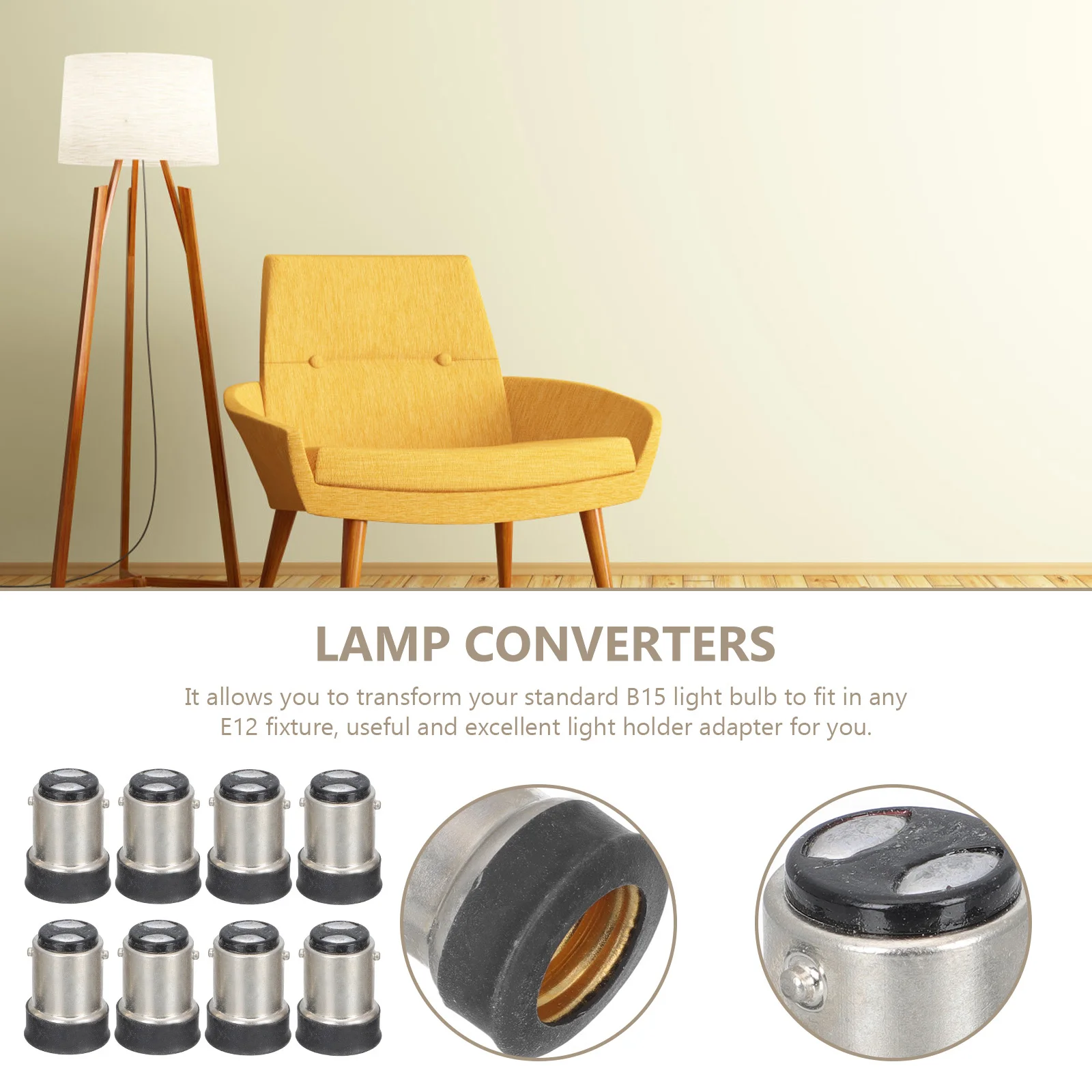 8 قطعة محولات رأس المصباح B15 إلى E12 محول الضوء LED ضوء لمبة محول المقبس حامل محول مصباح محولات #6