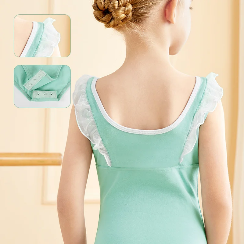 Girls Ballet Leotard Sleeveless Cotton Dance Leotard for Toddler Kids Gymnastic Leotard Vest Ballet Dance Bodysuit for Girls