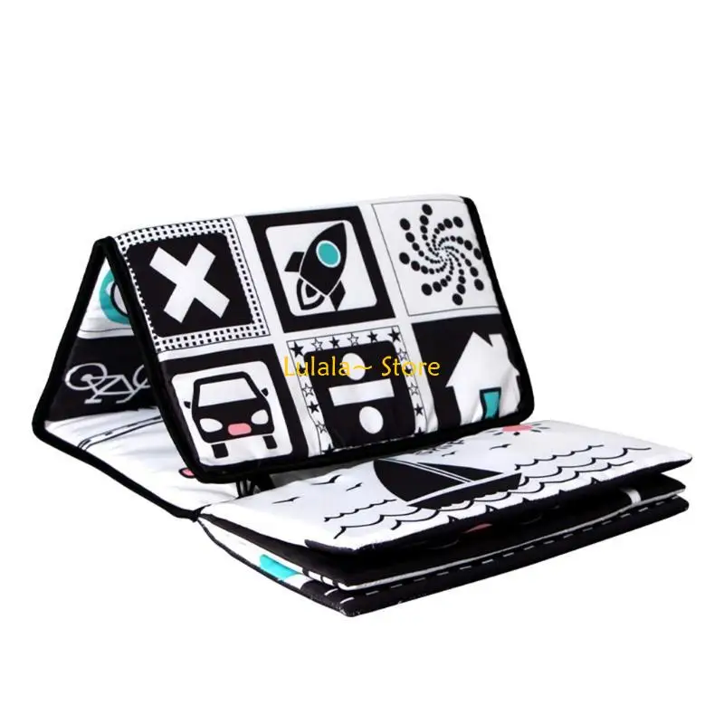 Y4QA Cartoon tkanina książka miękka zabawka piszczałka książka dla noworodków przedszkole