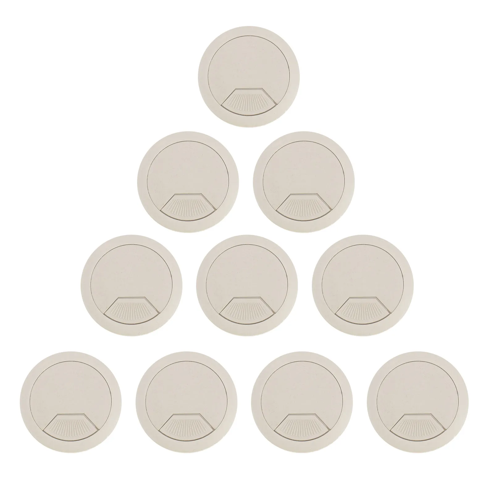 Passage de câble de bureau rond de 53 mm, 10 pièces, caches de trous pour câbles en plastique pour bureaux, maisons, hôtels et tables d'ordinateur