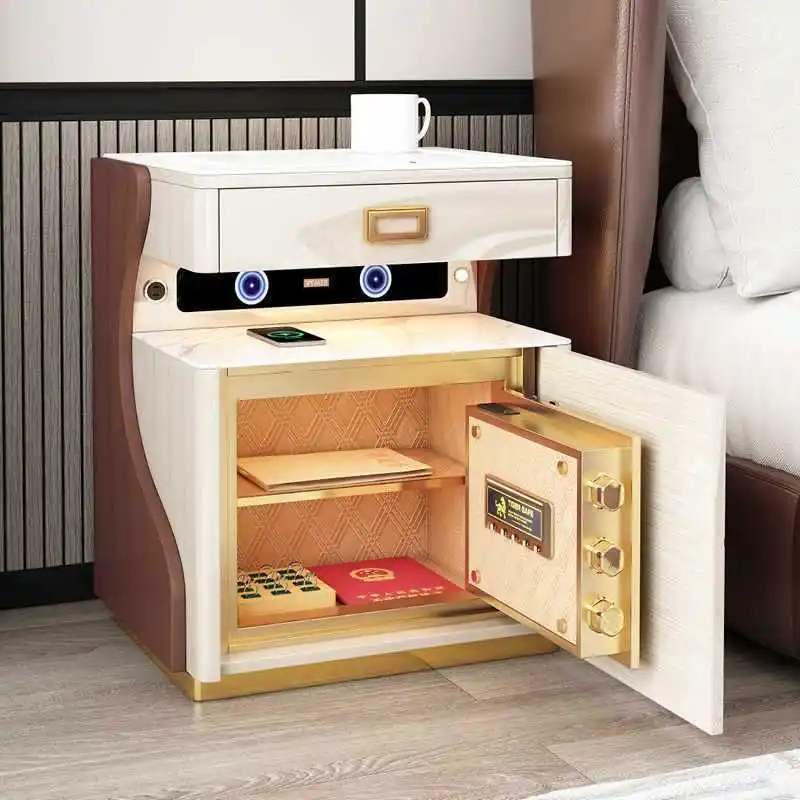 Intelligent bedside table safe integrated modern minimalist bedroom anti-theft rechargeable multi-functional fingerprint lock sa