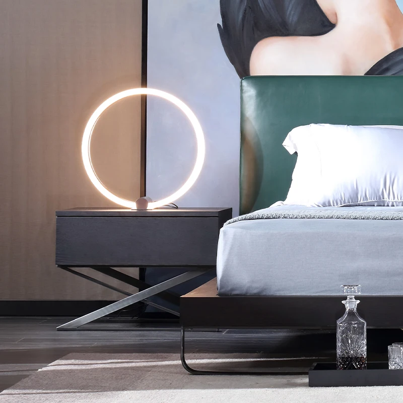 طاولة بجانب السرير لغرفة النوم الإيطالية البسيطة وخزانة منزلية عصرية فاخرة وخفيفة الوزن #4