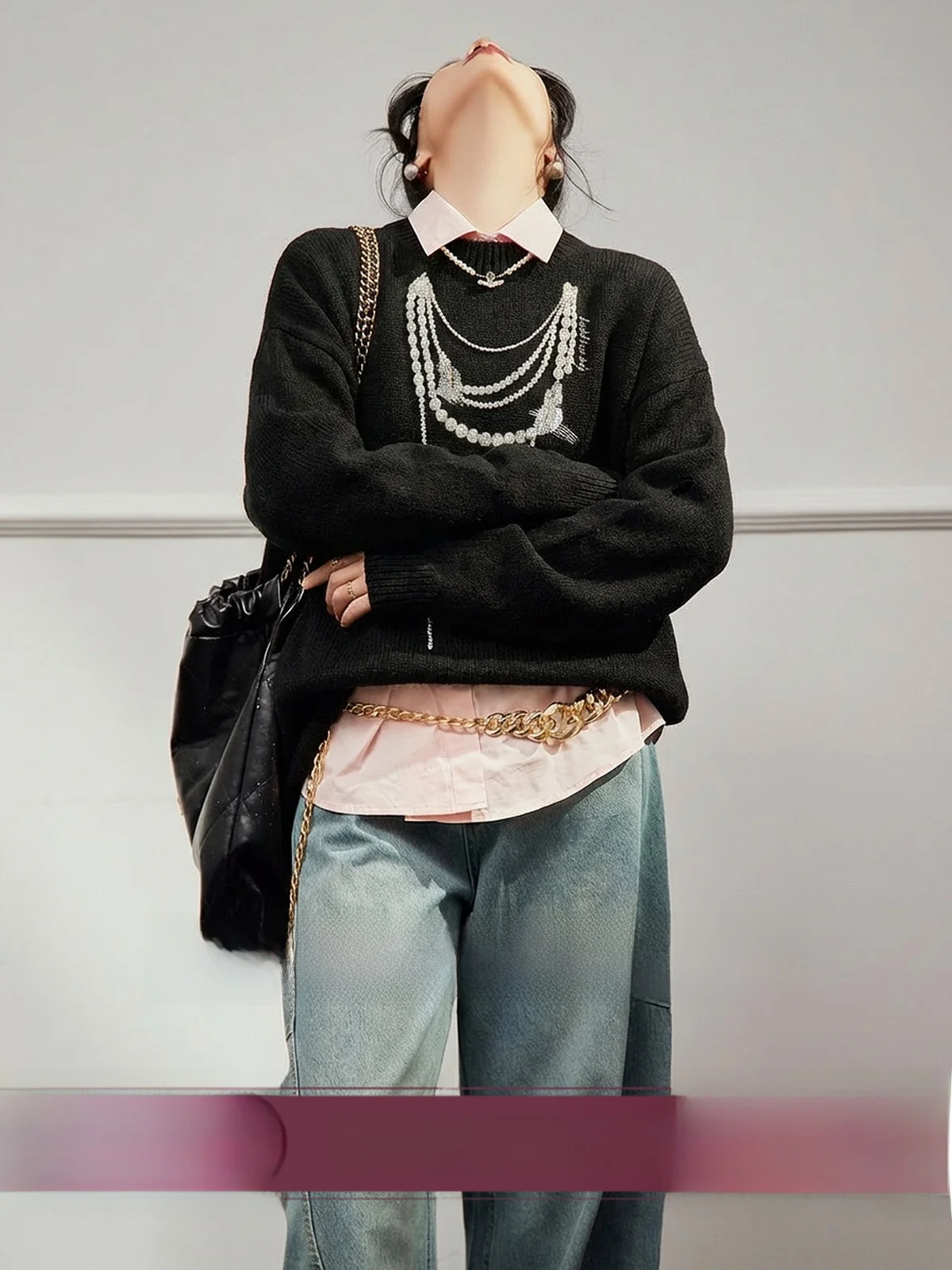 

Bla Leopard Print Knitwear round Ne Sweater for Women Vintage Sle Loose Fit Long Sve Breathable Autumn New Arrival