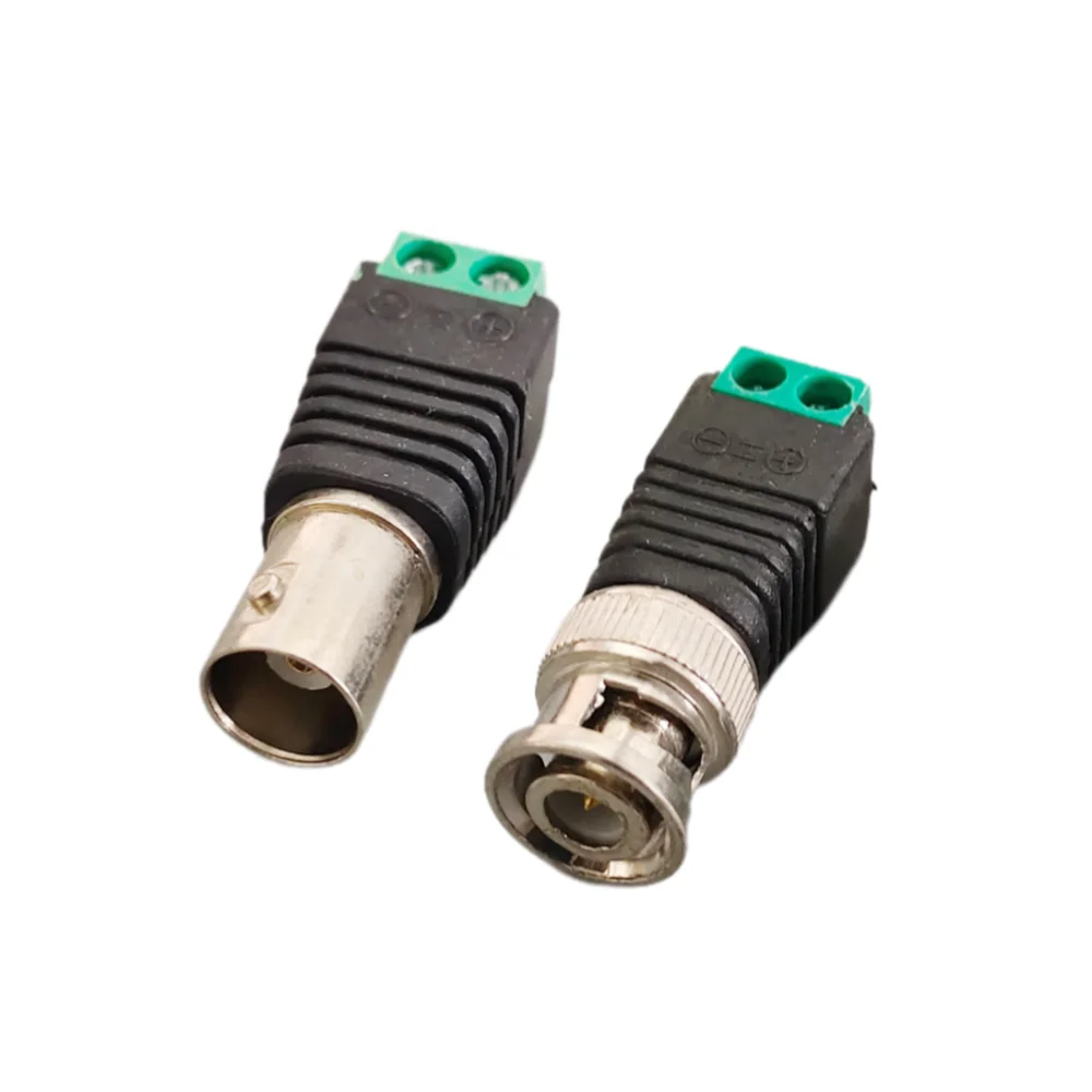 2PCS BNC Male Female Connector Coax Cat5 to BNC Female Plug for Video Balun CCTV Camera Acces
