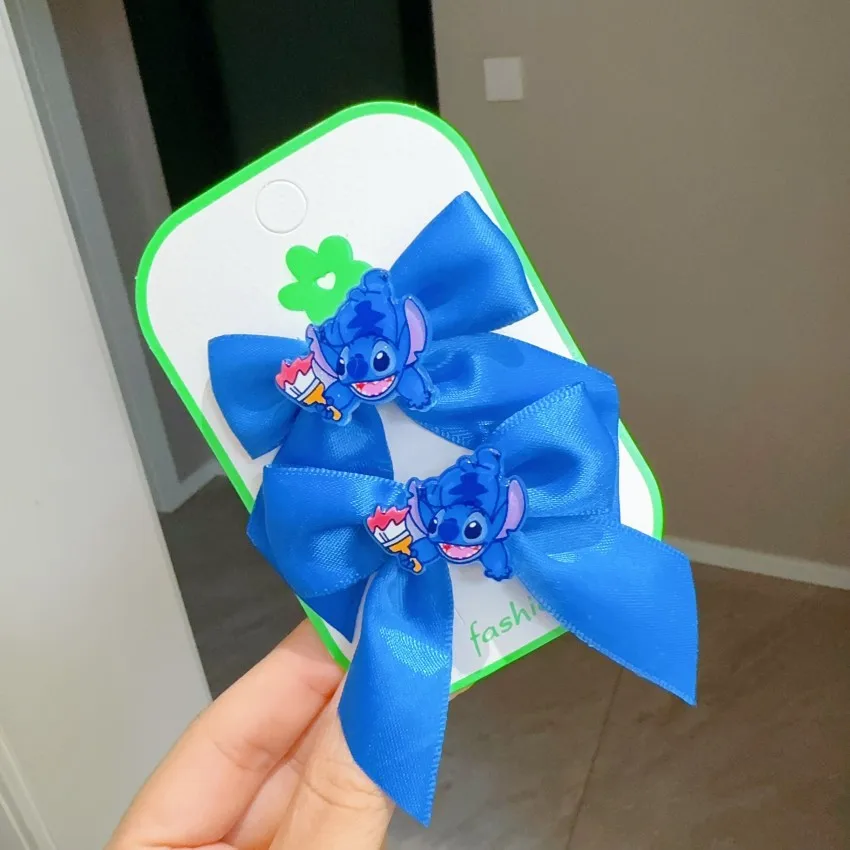 Disney Anime Lilo & Stitch Hair Clips Cute Cartoon Stitch Hair Accessories Little Girl Bangs Pickups Jewelry Girl Headdress