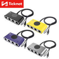 TicKnot 4 Ports Game Controller Converter For GameCube GC Gamepad USB Adapter For PC/Wii U/Switch Console With Trubo Function