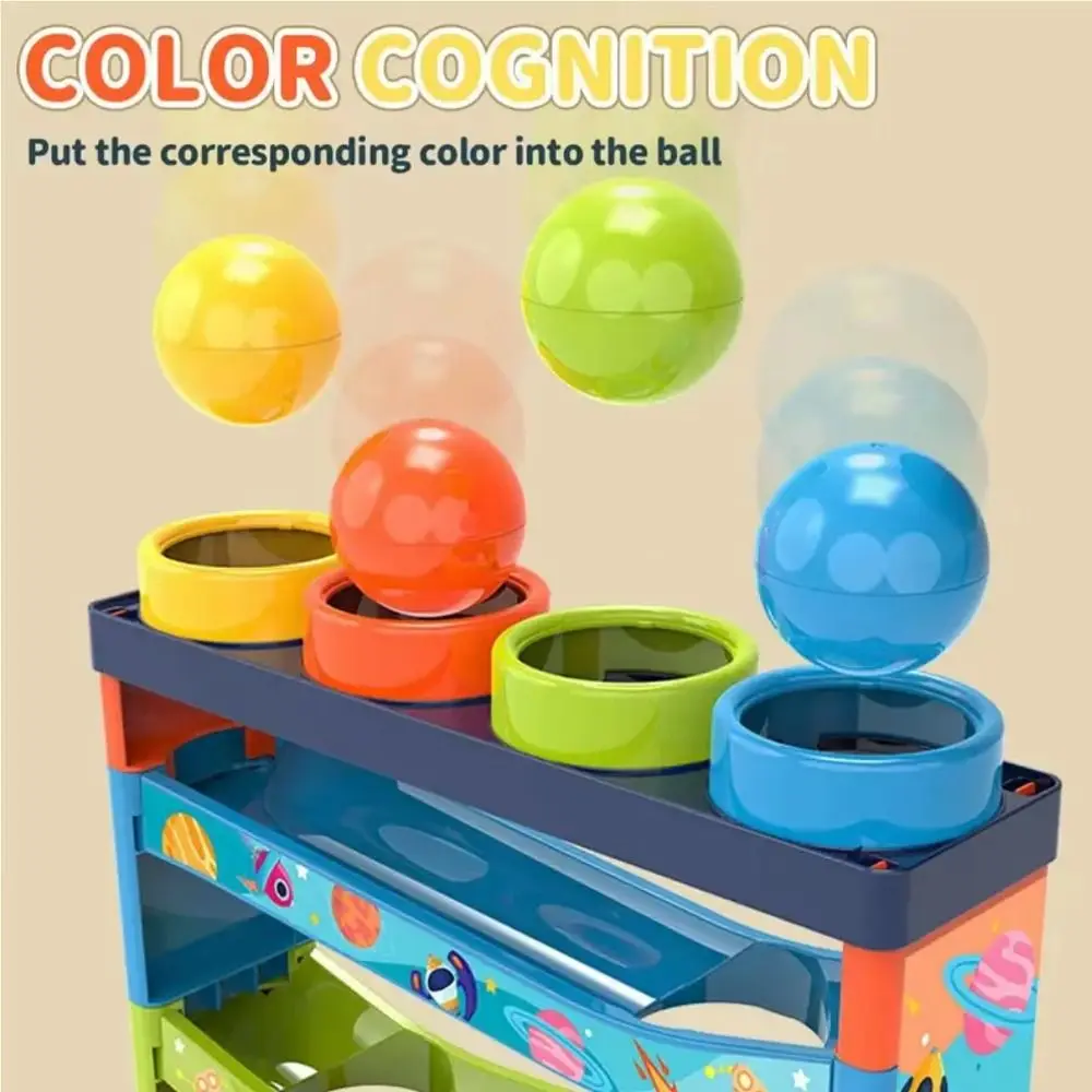 Jouet de rampe à boule roulante coulissante en plastique, jouet interactif à empiler, piste colorée à 5 couches, éducation précoce Montessori