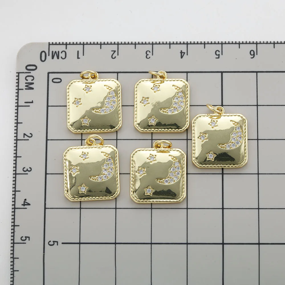 5 قطعة/الوحدة لطيف ستار القمر سحر لصنع المجوهرات لوازم الذهب اللون الزركون Diy أقراط سوار قلادة المفاتيح بالجملة