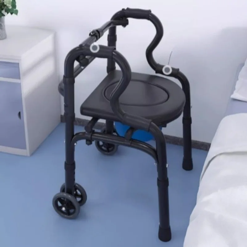 

Мобильные ходунки из алюминиевого сплава для пожилых людей, реабилитационные ходунки-роллаторы могут сидеть, нескользящие медицинские костыли, ходунки для пожилых людей