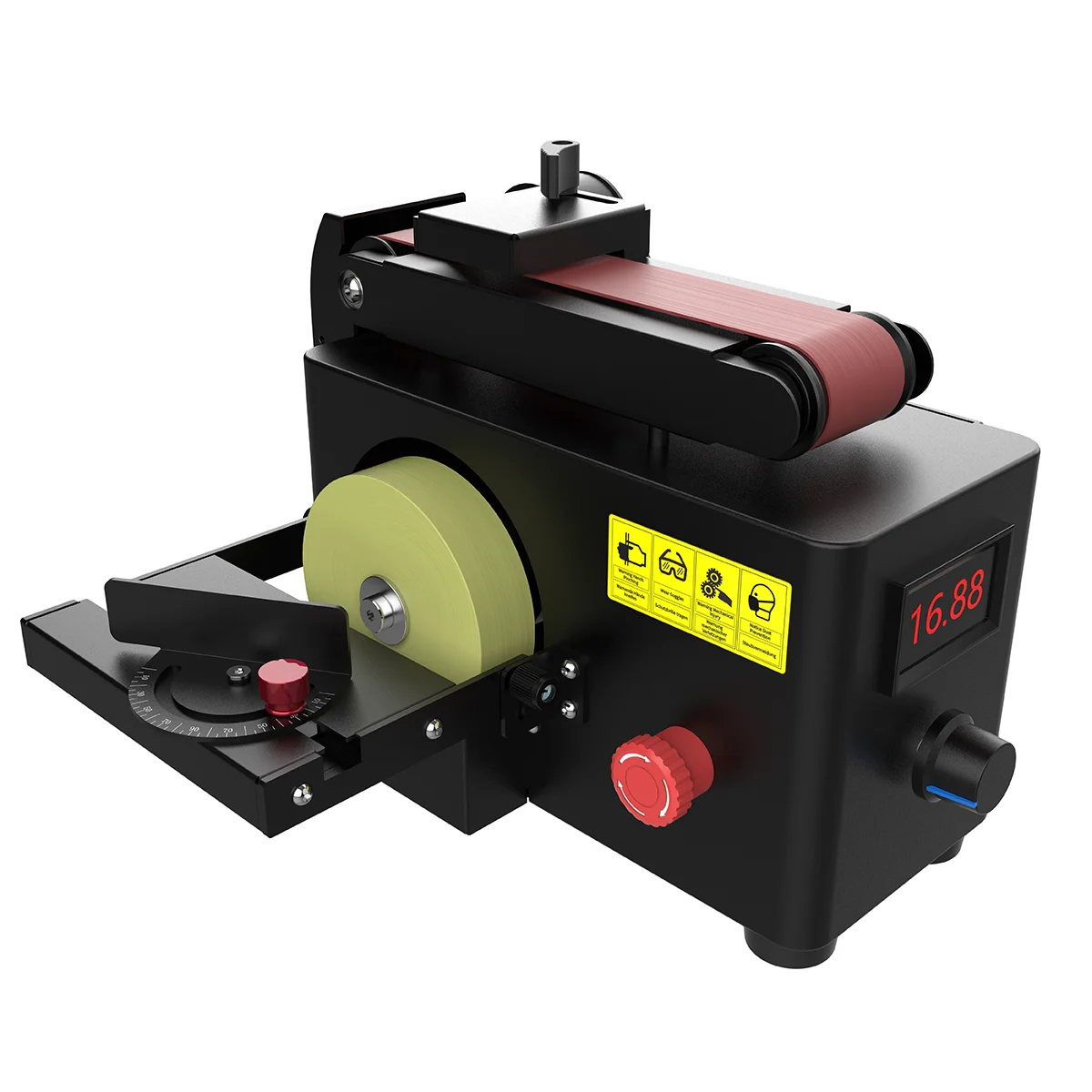 Two Trees Sander, 0-90° Adjustable Belt Sander with Digital Speed Control, Sanding Polishing Deburring Tool for Wood Metal M1